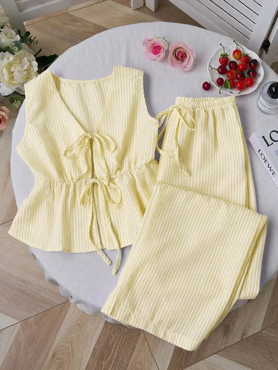 Striped two-piece suit