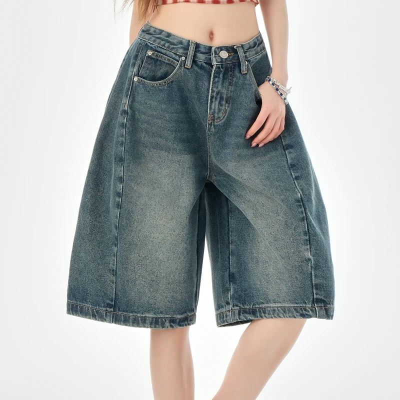 Denim Wide Leg Shorts